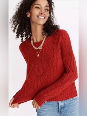 Madewell Charley Red Crewneck Sweater  Size L